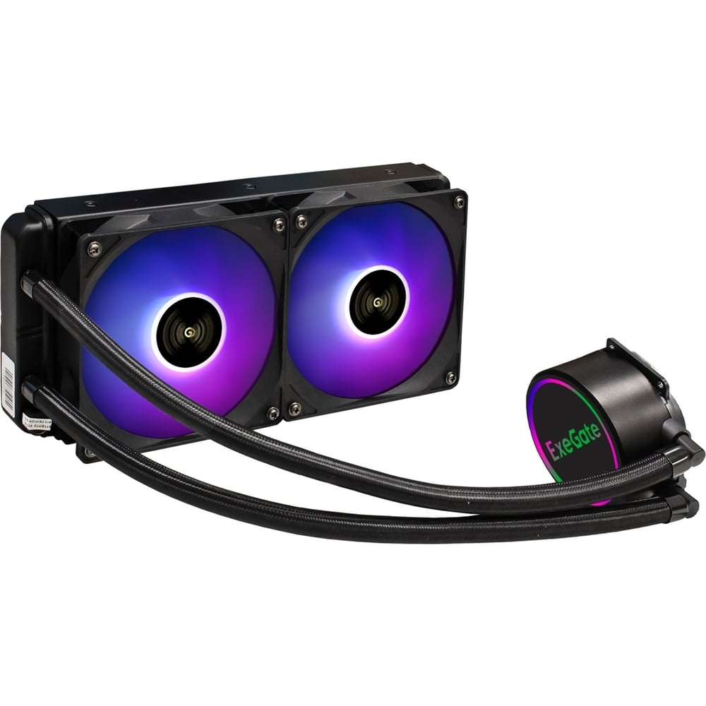 Изображение товара Комплект водяного охлаждения ExeGate BlackWater-240V2.PWM.RGB с RGB подсветкой
