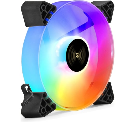 Изображение товара Вентилятор ExeGate 12В DC с подсветкой EX12025HM3PM.FRGB.5CSU 120x120x25 мм, Hydraulic bearing гидродинамический, 3pin+Molex, FRGB подсветка, 24dBA 295966