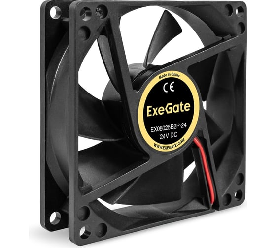 Изображение товара Вентилятор ExeGate 24B DC EX08025B2P-24 80x80x25 мм, 2-Ball двойной шарикоподшипник, 2pin, 2850RPM, 28.5dBA 295207