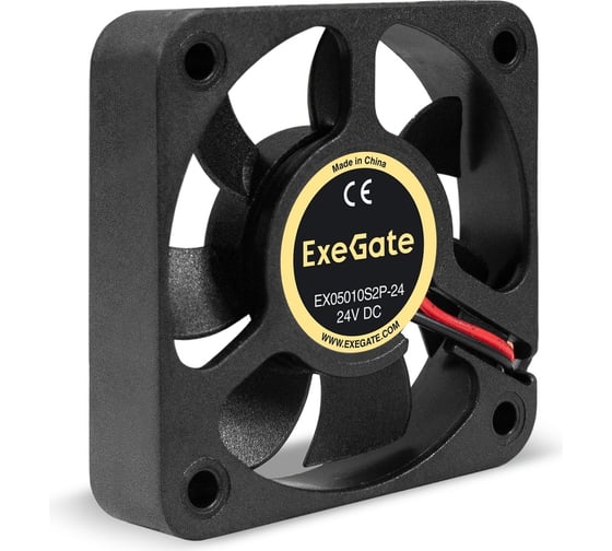 Изображение товара Вентилятор ExeGate 24В DC EX05010S2P-24 50x50x10 мм, Sleeve bearing подшипник скольжения, 2pin, 7000RPM, 39dBA 295202