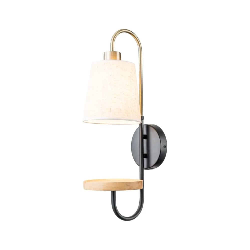 Настенный светильник ESCADA E14*40W Black/Brass/Wood 582/1A