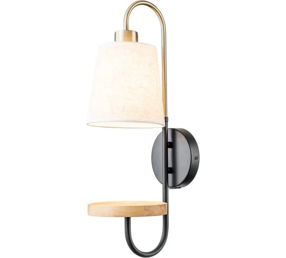 Изображение товара Настенный светильник ESCADA E14*40W Black/Brass/Wood 582/1A