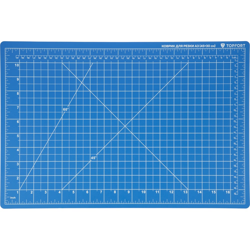 Изображение товара Коврик для резки 5 ти-слойный А3 (45x30 см), 2х-сторонний, синий Topfort 1881510