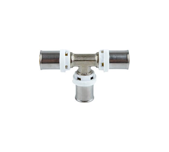 Изображение товара Тройник STI пресс, латунь никель ДН 26 ТТ000003248