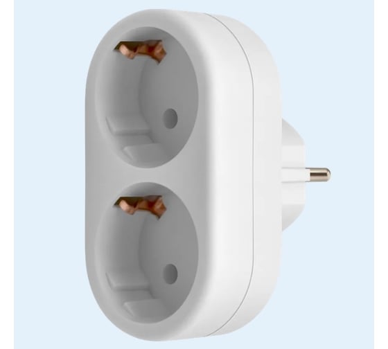 Изображение товара Тройник DEFENDER TA-03 2 розетки, заземление 99107