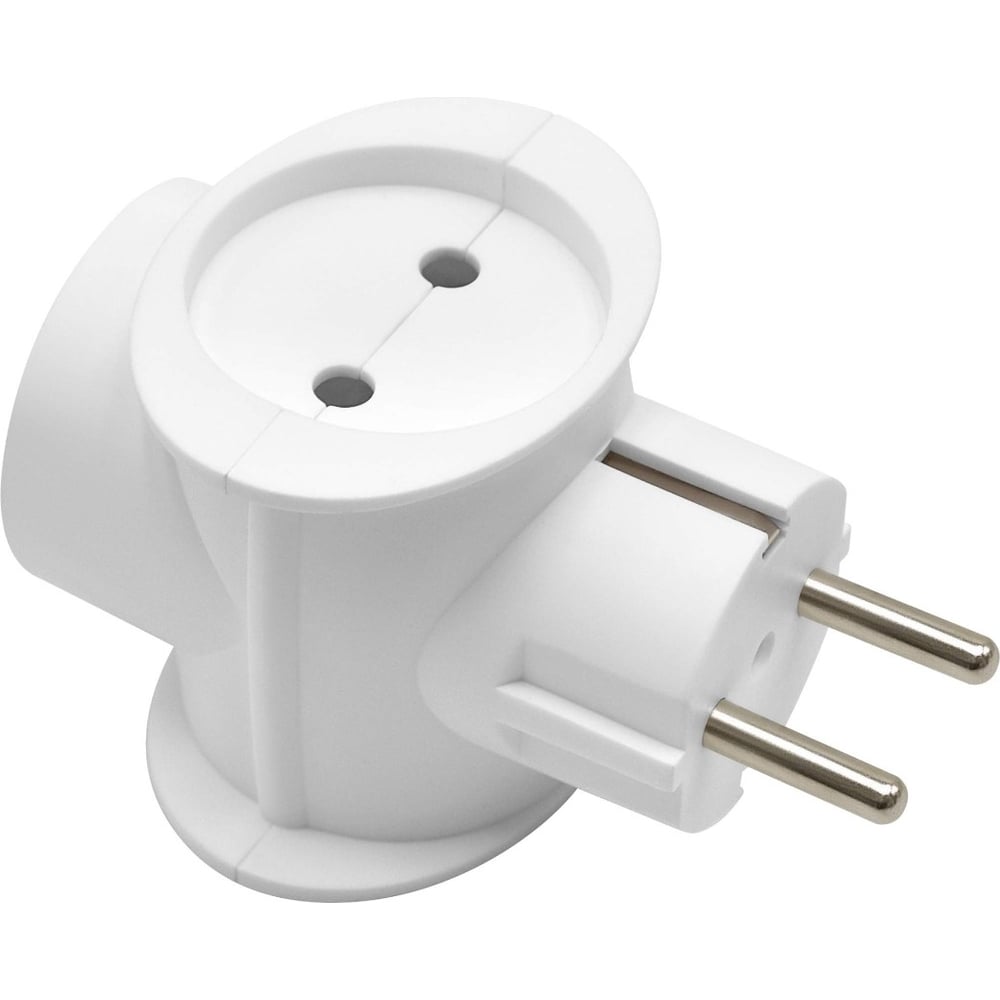 Изображение товара Тройник DEFENDER TG-04 3 розетки с заземлением белый