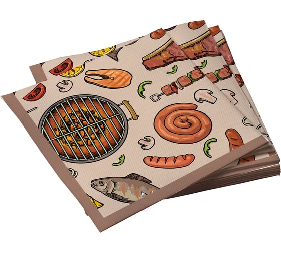 Изображение товара Салфетки бумажные трехслойные ND Play Ешь шашлык, 33x33 см, 20 шт 312059
