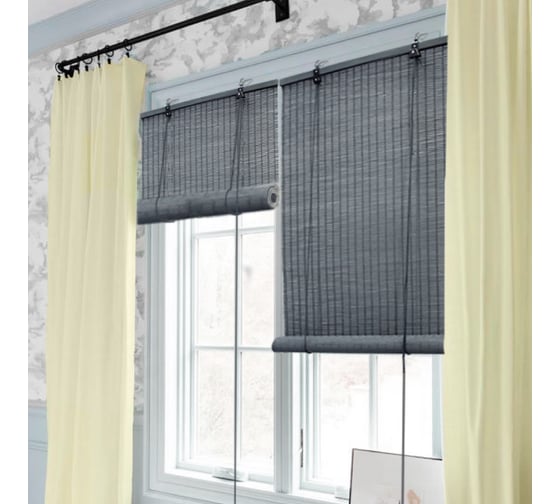 Изображение товара Бамбуковые рулонные шторы Эскар серый, 120x160 70145120160