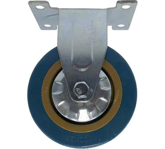 Изображение товара Колесо 100 мм, на площадке, неповоротное, ПВХ, синее Левша У7-10001