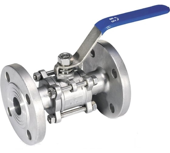 Изображение товара Кран шаровой АТКА нержавеющая сталь, 3-составной, фланцевый, Ду25, Ру16 1017010303
