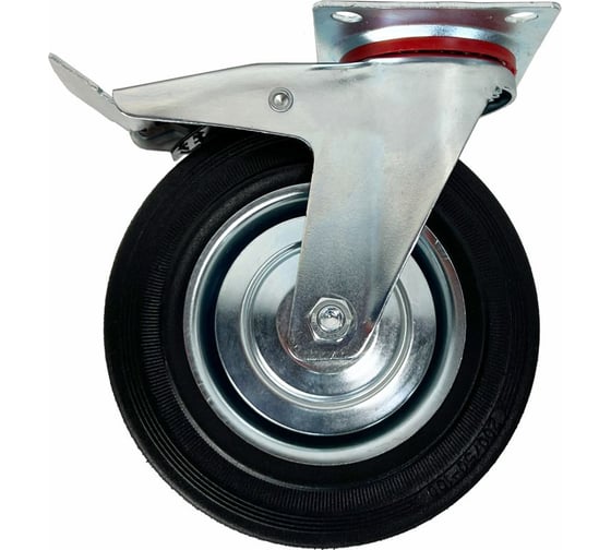 Изображение товара Опора поворотная колесная с тормозом 200x44 мм, резина черная SCb80 HITCH SZ084869