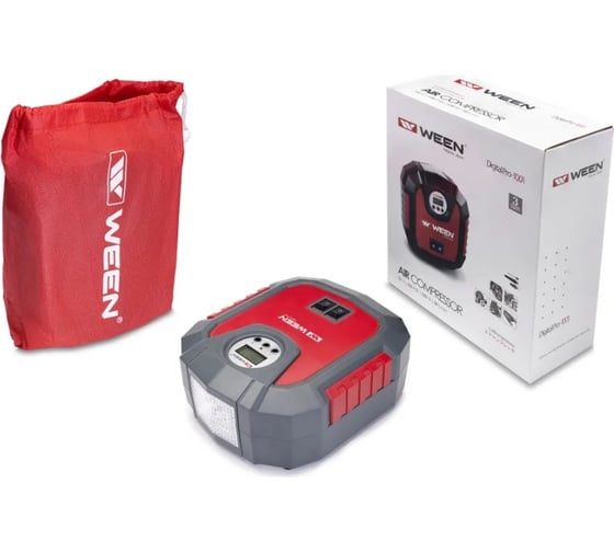 Изображение товара Компрессор автомобильный WEEN Digital Pro-1001, 30 л/мин, с сумкой 171-1001