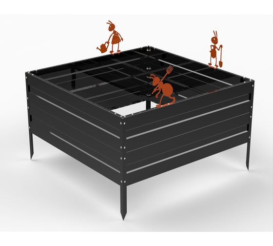 Изображение товара Грядка Металекс Metalex серия KitGarden 1x1 х 0.4 м. Черная / 114045