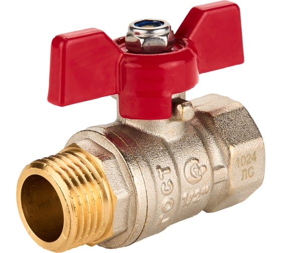 Изображение товара Шаровый кран SANEXT ГОСТ, PN40, Ду 15, ВР-НР 1/2" бабочка 8761