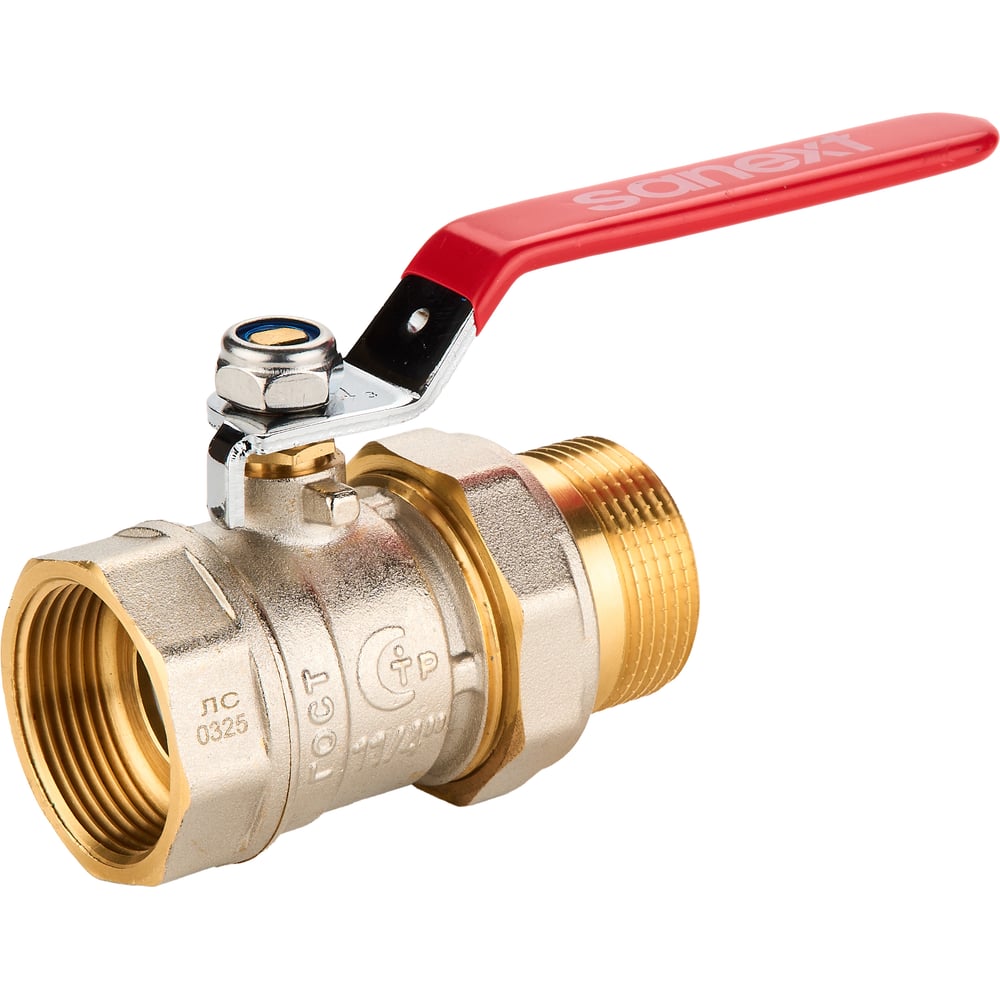 Изображение товара Шаровой кран SANEXT 1 1/4" с рычагом и внутренней резьбой, никелированная латунь