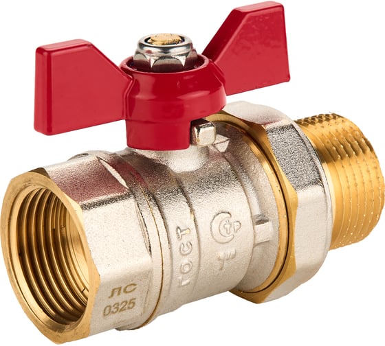 Изображение товара Шаровый кран SANEXT ГОСТ, PN40, Ду 25, НР-ВР 1" со сгоном (Американка) бабочка 8773