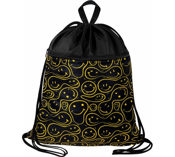 Изображение товара Мешок для обуви BRAUBERG Большой, с ручкой, карман на молнии, сетка, 49x41 см, Smiles 272403