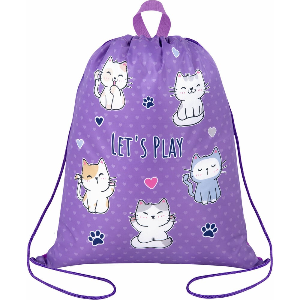 Изображение товара Мешок для обуви BRAUBERG Kids с петлей 42x34 см Playing kittens розовый