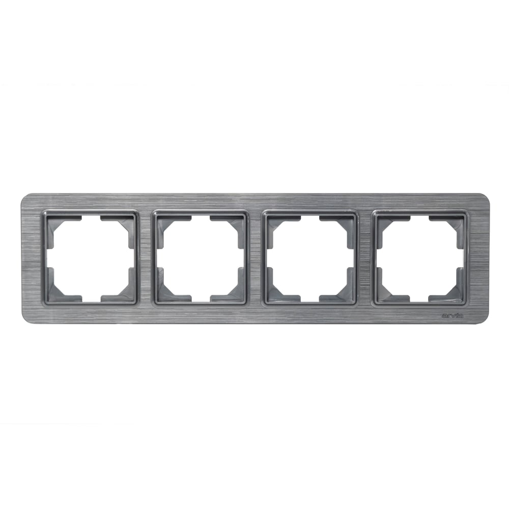 Изображение товара Рамка Arvia Electric LAVIN черная серебряная на 4 поста