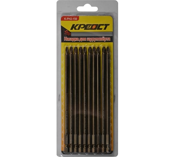 Изображение товара Насадки для шуруповерта PH2, 150 мм, 10 шт Креост K-PH2-150