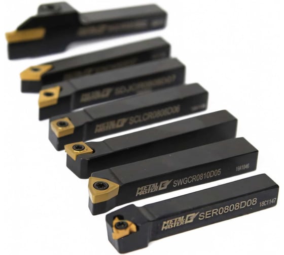 Изображение товара Набор резцов со сменными твердосплавными пластинами TiN (7 шт; 8 мм) MetalMaster 18334