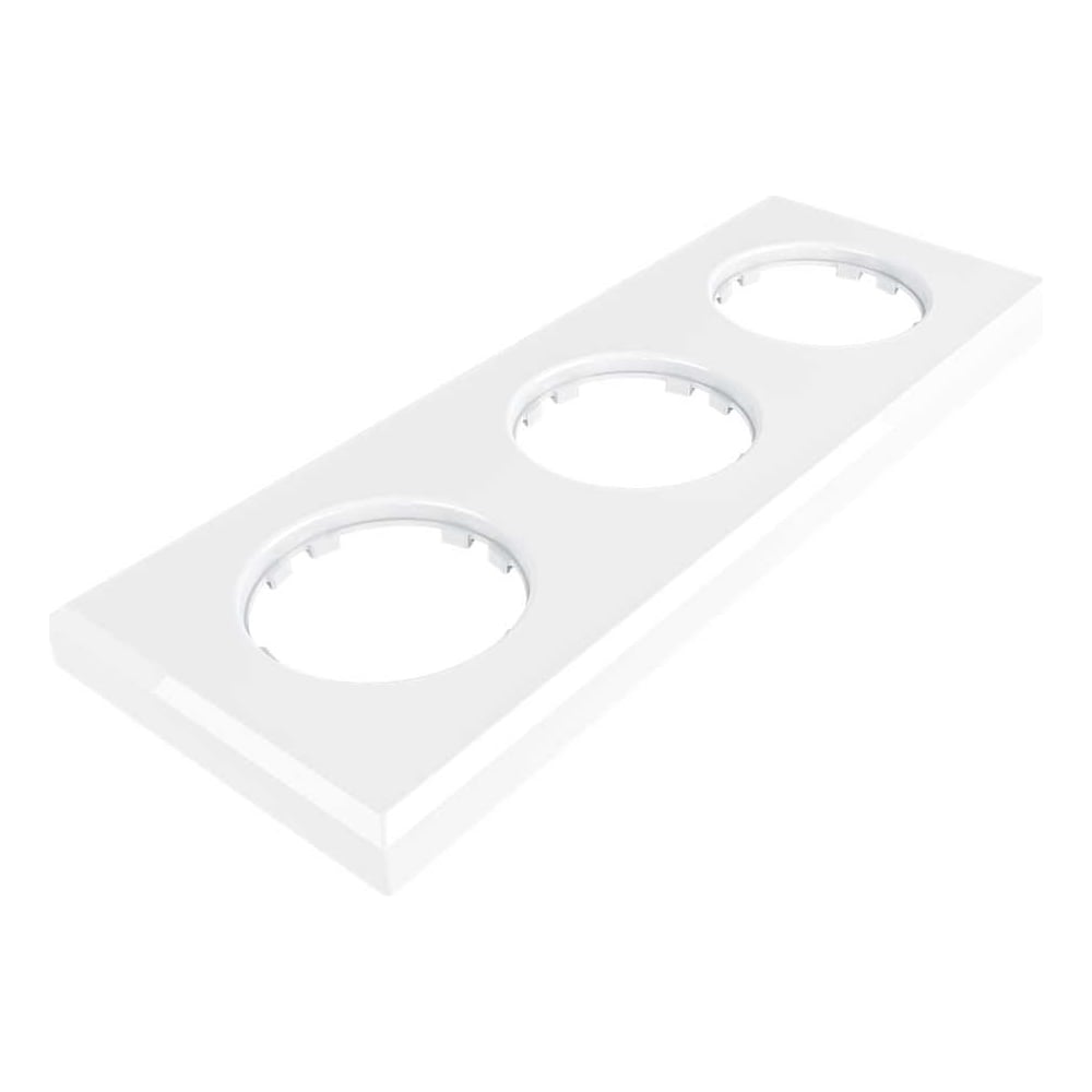 Изображение товара Пластиковая рамка Мезонинъ серия ЛАХТА для скрытой установки 3 поста белая GE35723-01