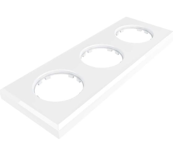 Изображение товара 3х-местная рамка Мезонинъ пластиковая, для скрытой установки, прямоугольник, цвет белый, серия ЛАХТА GE35723-01