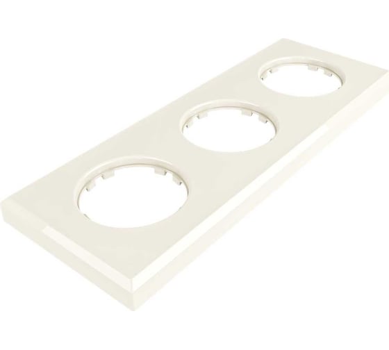 Изображение товара 3х-местная рамка Мезонинъ пластиковая, для скрытой установки, прямоугольник, цвет слоновая кость, серия ЛАХТА GE35723-02