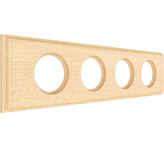 Изображение товара 4х-местная рамка Мезонинъ деревянная для скрытой установки, форма - прямоугольник, цвет без тонировки, серия Лахта, коллекция "СенатЪ" GE70864-00