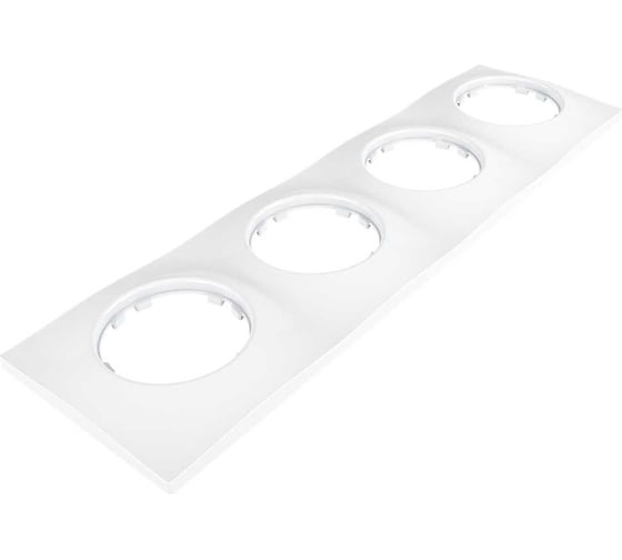 Изображение товара 4х-местная рамка Мезонинъ пластиковая, для скрытой установки, волна, цвет белый, серия ЛАХТА GE35734-01