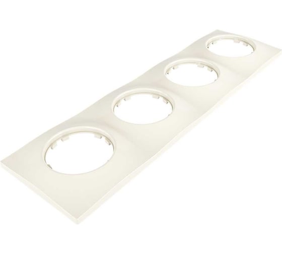 Изображение товара 4х-местная рамка Мезонинъ пластиковая, для скрытой установки, волна, цвет слоновая кость, серия ЛАХТА GE35734-02