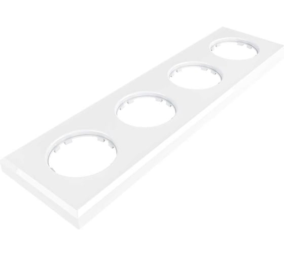 Изображение товара 4х-местная рамка Мезонинъ пластиковая, для скрытой установки, прямоугольник, цвет белый, серия ЛАХТА GE35724-01