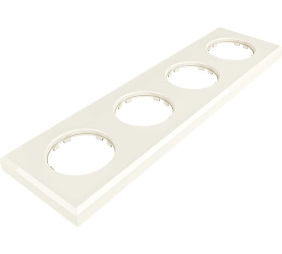 Изображение товара 4х-местная рамка Мезонинъ пластиковая, для скрытой установки, прямоугольник, цвет слоновая кость, серия ЛАХТА GE35724-02