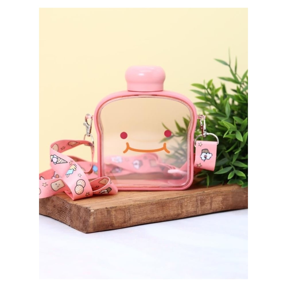 Изображение товара Бутылка ilikegift Bread slice, розовая, пластик, 380 мл с винтовой крышкой