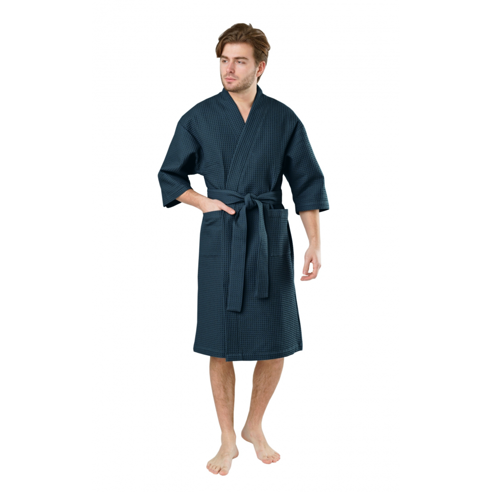 Мужской вафельный халат вотекс кимоно, размер 