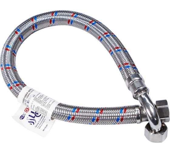 Изображение товара Гибкая подводка для воды ЦС ГИГАНТ 19 1/2”Г х 1/2"Г-угол L-100 см, штука ГП002095