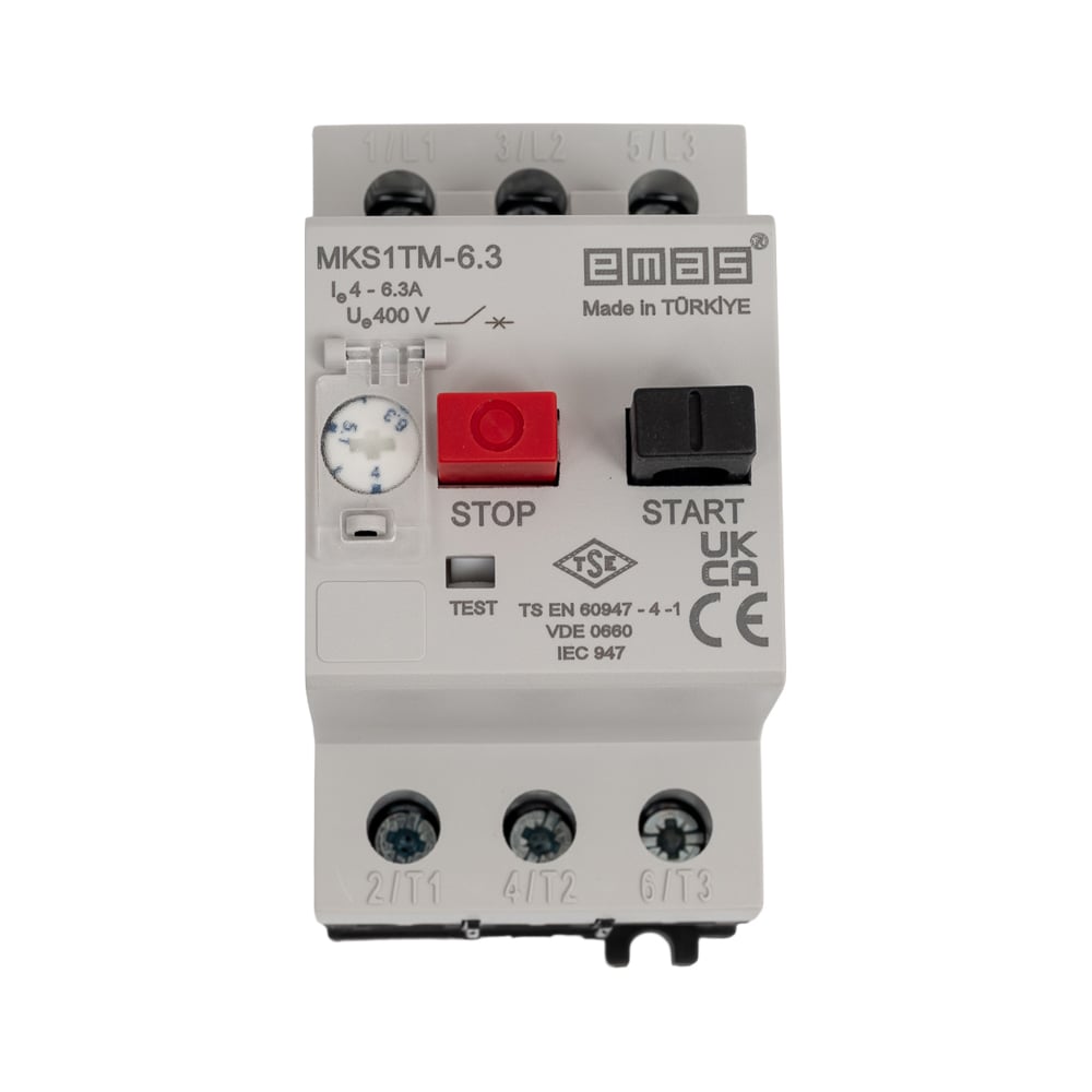 Изображение товара Термомагнитный автомат защиты двигателя Emas 4.0-6.3А, MKS1TM-6.3