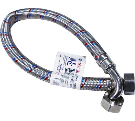 Изображение товара Гибкая подводка для воды ЦС ГИГАНТ 19, 3/4”Г х 3/4"Г-угол L-120 см, штука ГП002104