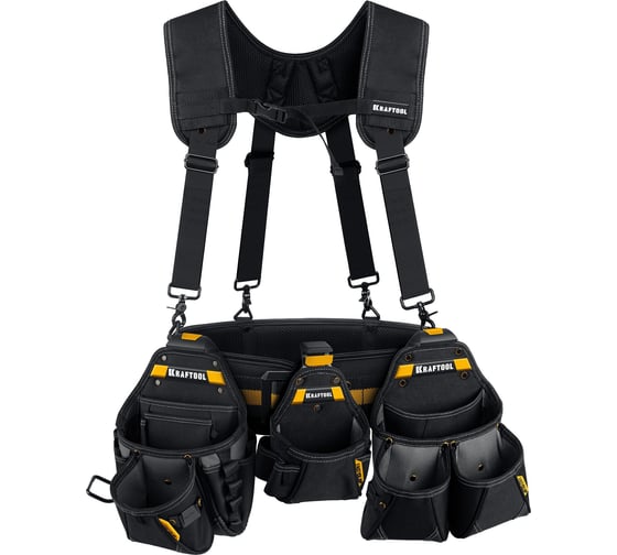 Изображение товара Пояс монтажника, в комплекте: пояс монтажника, подтяжки и 3 сумки KRAFTOOL KBS-5 38760-5