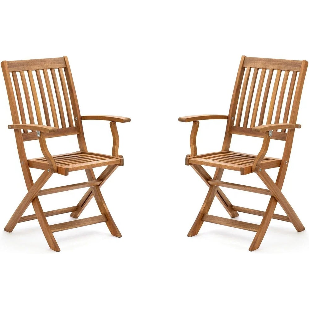 Изображение товара Стул из акации JOYGARDEN OXFORD складной комплект 2 шт с подлокотниками
