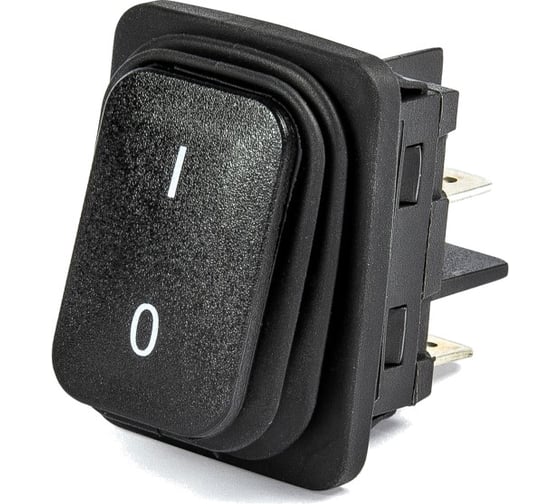 Изображение товара Клавишный выключатель Emas без подсветки, черная клавиша, 1НО, 250В AC, 16А A54B1H10