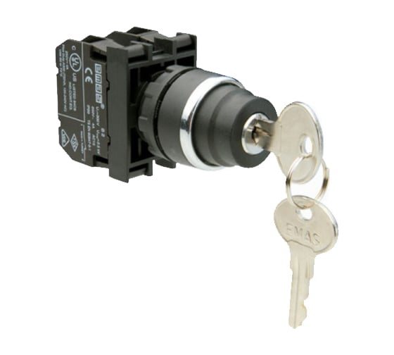 Изображение товара Кнопка с ключом Emas 2-0-1, с фиксацией, 250 В AC, 4 А B102AA30