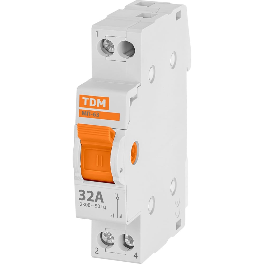 Изображение товара Трехпозиционный модульный переключатель TDM ELECTRIC МП-63 1P 32А SQ0224-0006