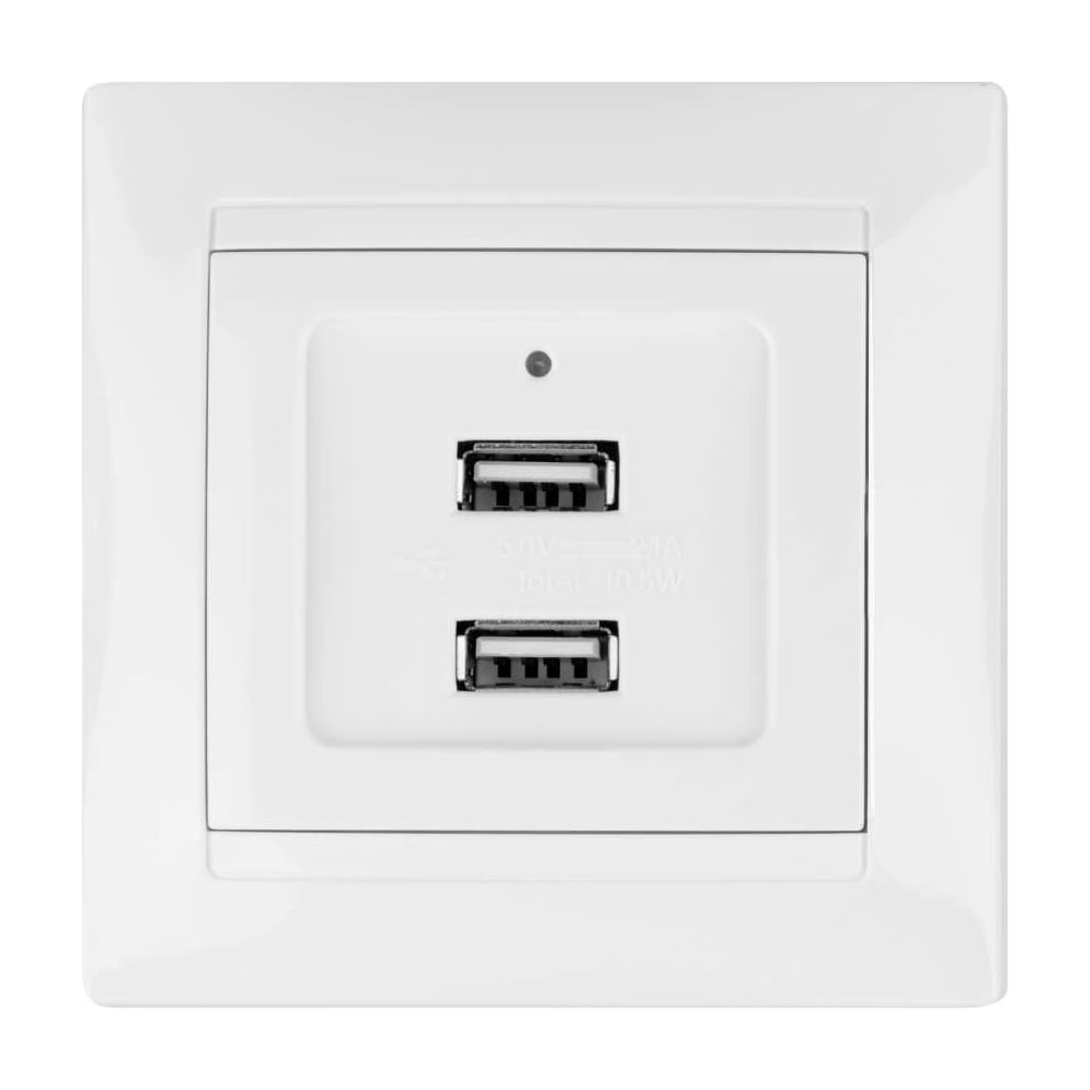 Изображение товара Розетка TDM ELECTRIC с 2 USB портами 2,1 А белая Лама SQ1815-0041