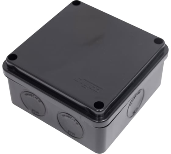 Изображение товара Распределительная коробка для открытой проводки Рувинил Тусо 100x100x50 мм двухкомпонентная черная УХЛ1 IP66 67250Ч