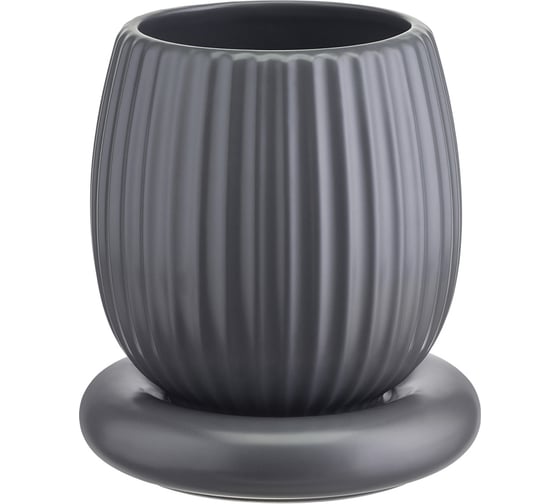 Изображение товара Цветочный горшок Tkano Edge серого цвета, 1.2 л TK22-DEC-PT0006