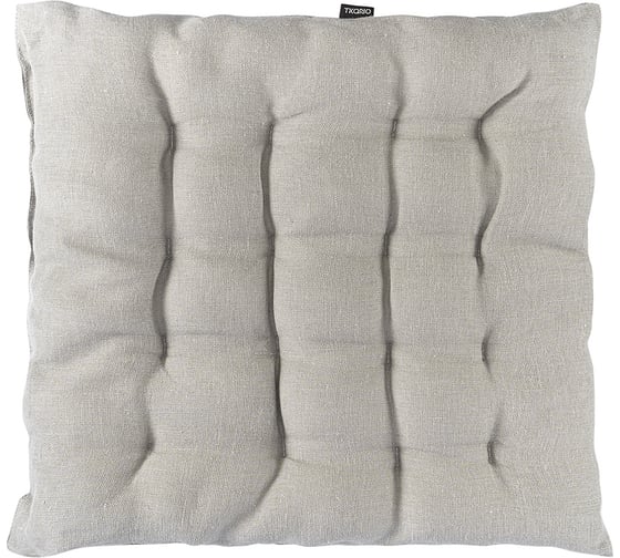 Изображение товара Подушка на стул Tkano Essential из стираного льна, серого цвета, 40x40x4 см TK22-CP0002