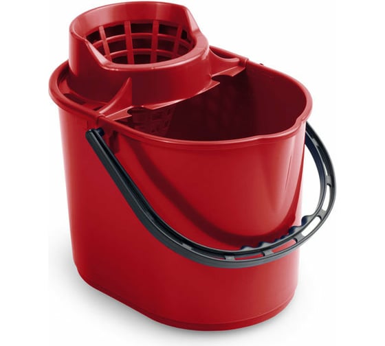 Изображение товара Пластиковое ведро с отжимом TTS 12 литров, красное 00005270