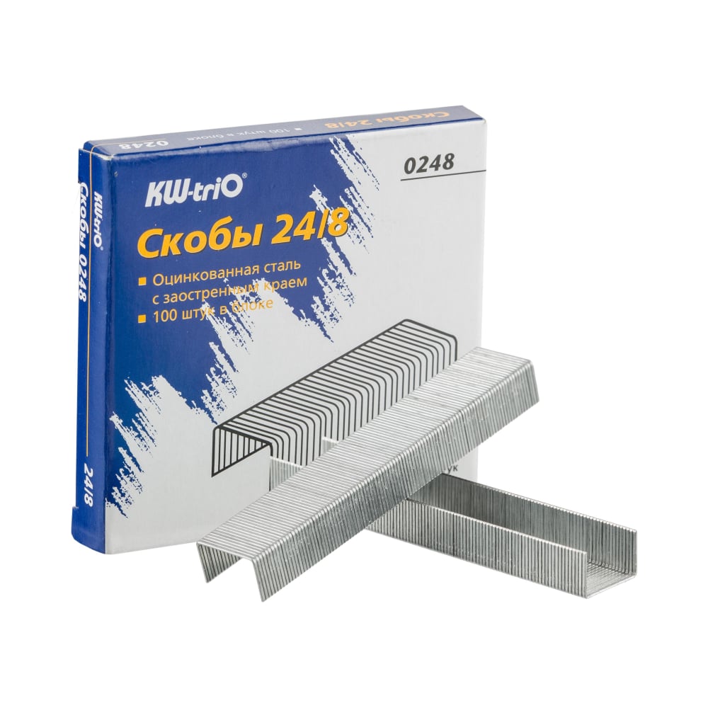 Изображение товара Скобы для степлера KW-Trio 24/8 оцинкованные 1000 шт/уп