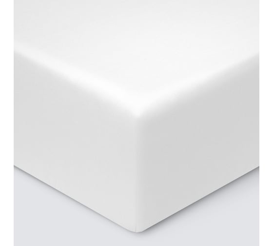 Изображение товара Простыня на резинке Ecotex ПРСС16 Моноспейс сатин, 160x200x23, белая 4680088205977